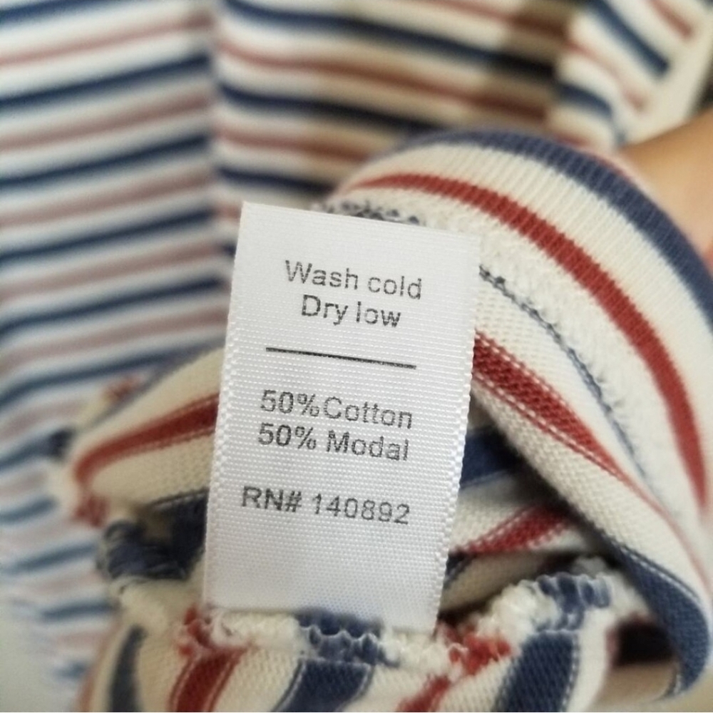 Marine Layer April Striped Knit Long Sleeve Crewneck Sweater Dress Pockets